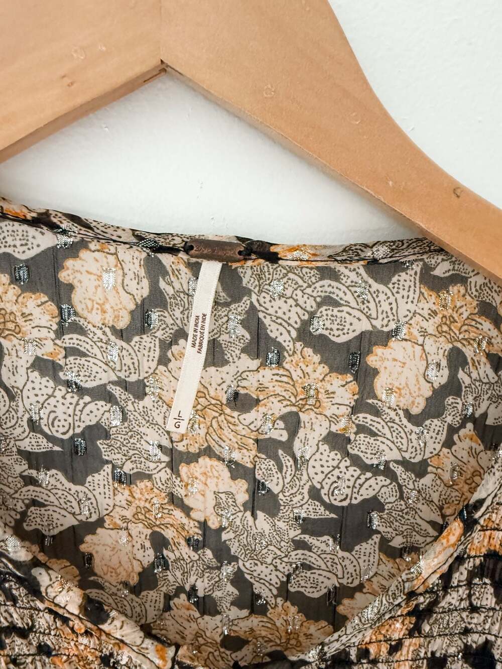 Free People Free Swinging Floral Metallic Mini Dress - Picture 4 of 6